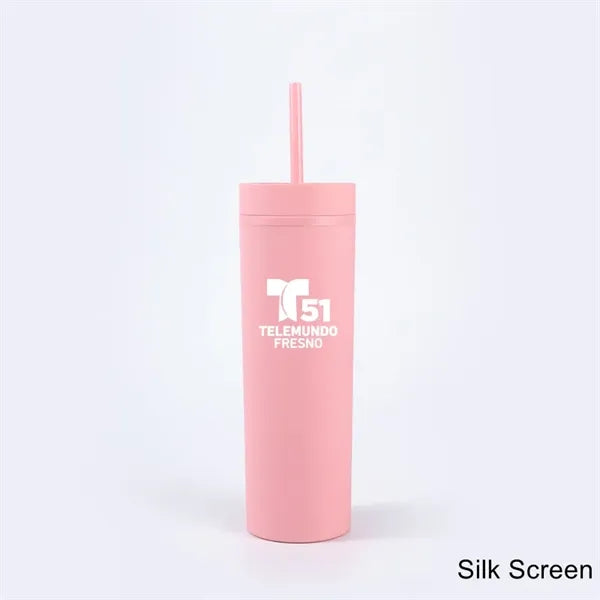 16 oz Matte Pastel Acrylic Tumbler with Lid and Straw