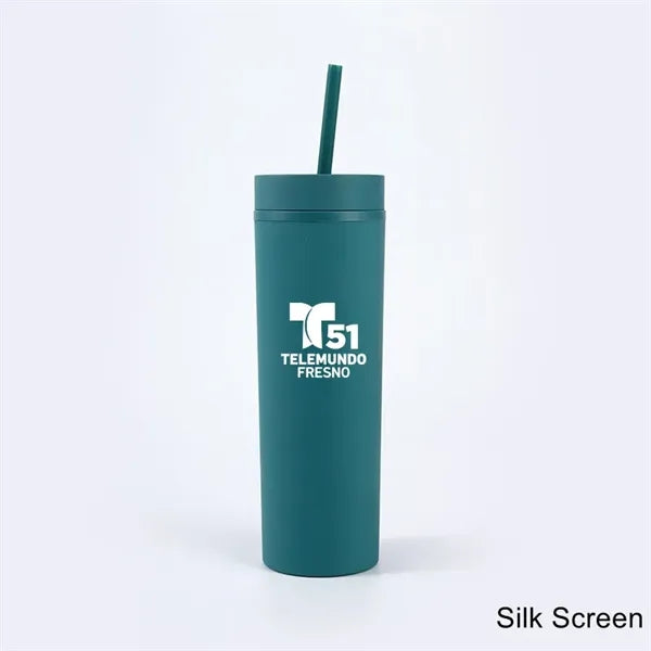 16 oz Matte Pastel Acrylic Tumbler with Lid and Straw