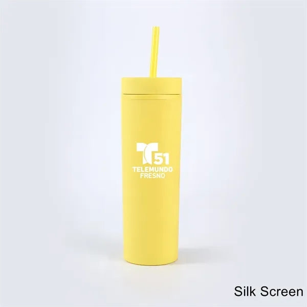 16 oz Matte Pastel Acrylic Tumbler with Lid and Straw