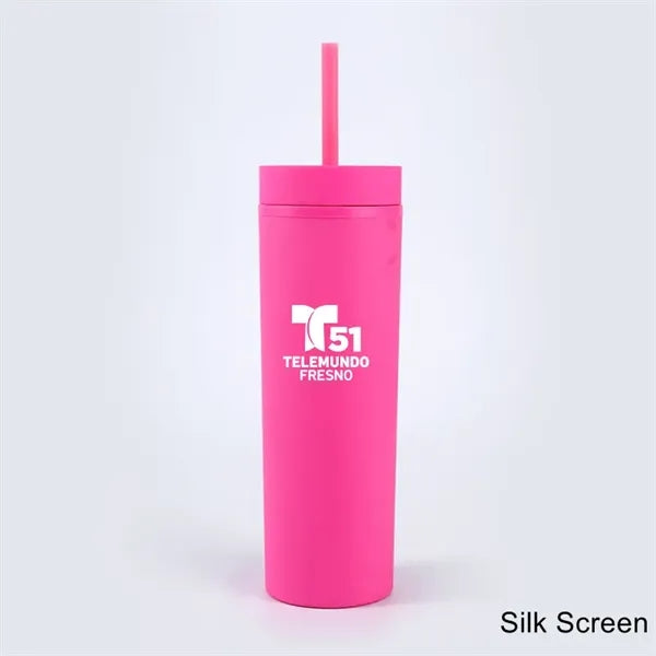 16 oz Matte Pastel Acrylic Tumbler with Lid and Straw
