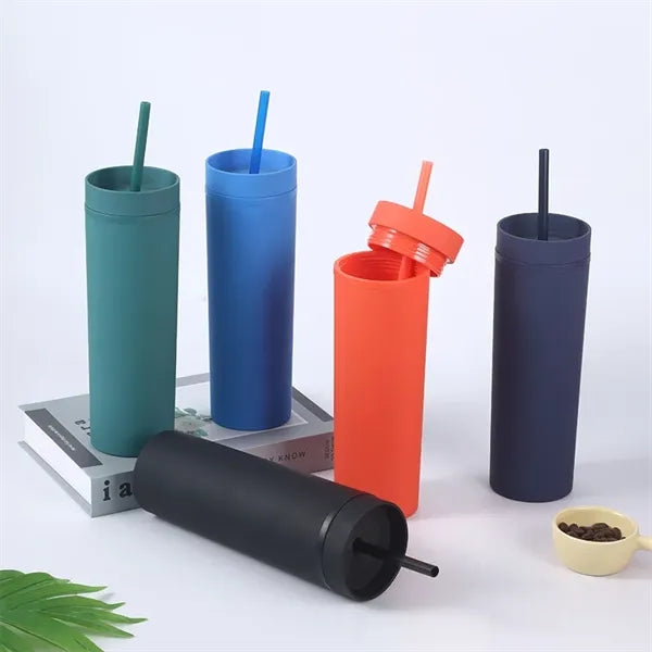 16 oz Matte Pastel Acrylic Tumbler with Lid and Straw