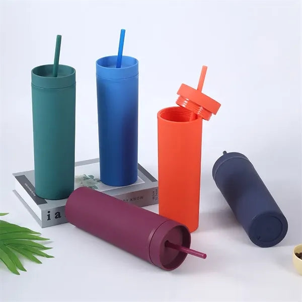 16 oz Matte Pastel Acrylic Tumbler with Lid and Straw