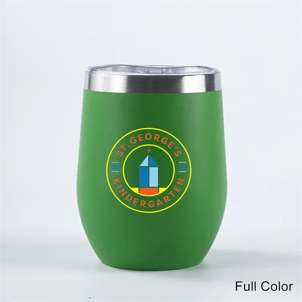12 oz Powder Coated Stainless Steel Wine Tumbler