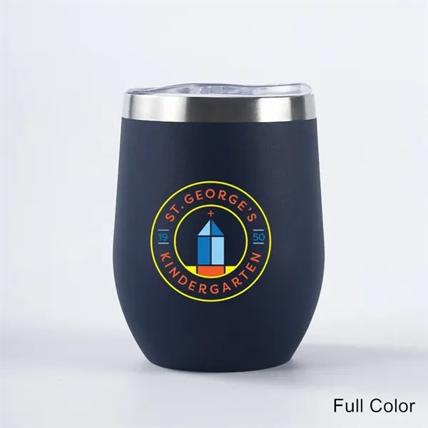 12 oz Powder Coated Stainless Steel Wine Tumbler