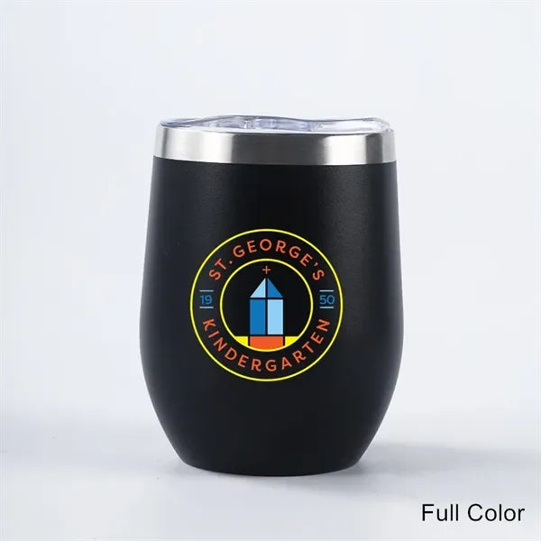 12 oz Powder Coated Stainless Steel Wine Tumbler