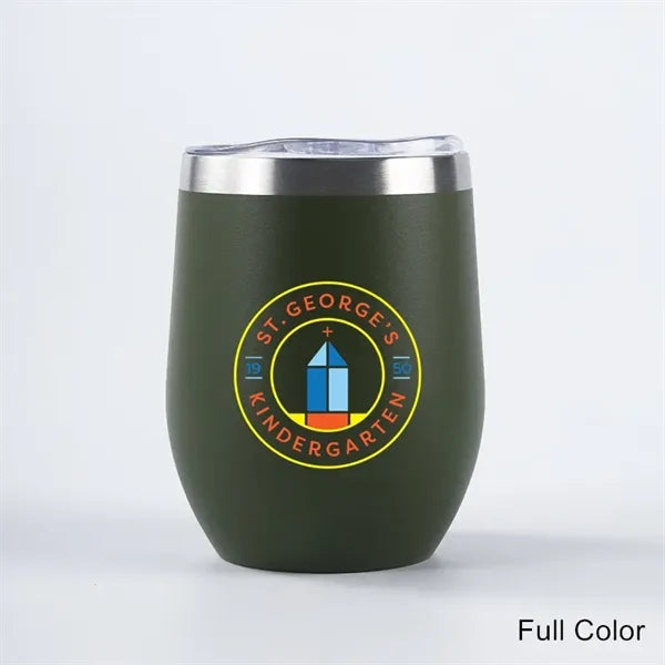 12 oz Powder Coated Stainless Steel Wine Tumbler