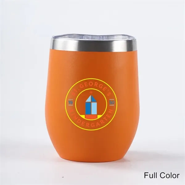 12 oz Powder Coated Stainless Steel Wine Tumbler