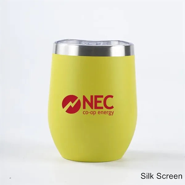 12 oz Powder Coated Stainless Steel Wine Tumbler