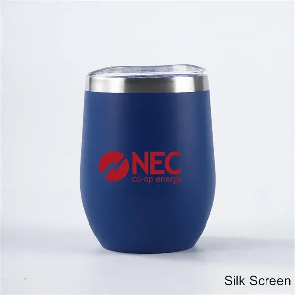 12 oz Powder Coated Stainless Steel Wine Tumbler