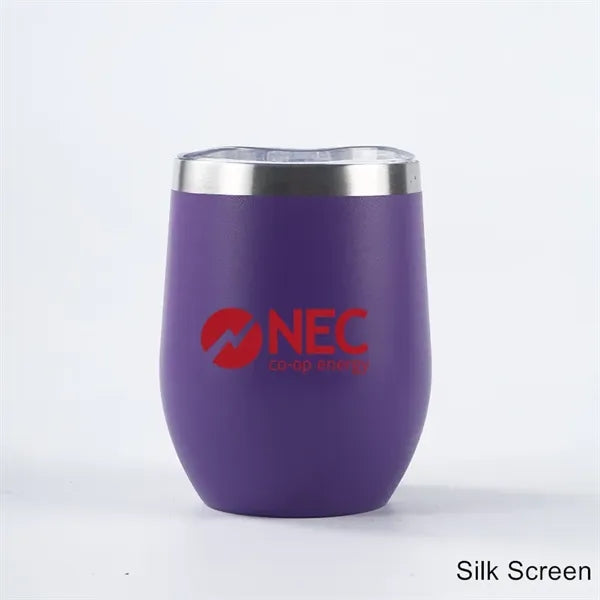 12 oz Powder Coated Stainless Steel Wine Tumbler