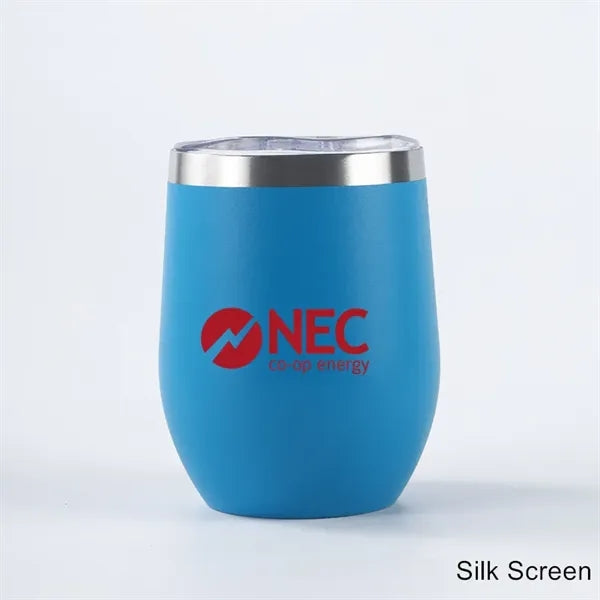 12 oz Powder Coated Stainless Steel Wine Tumbler
