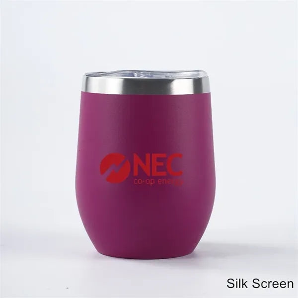 12 oz Powder Coated Stainless Steel Wine Tumbler