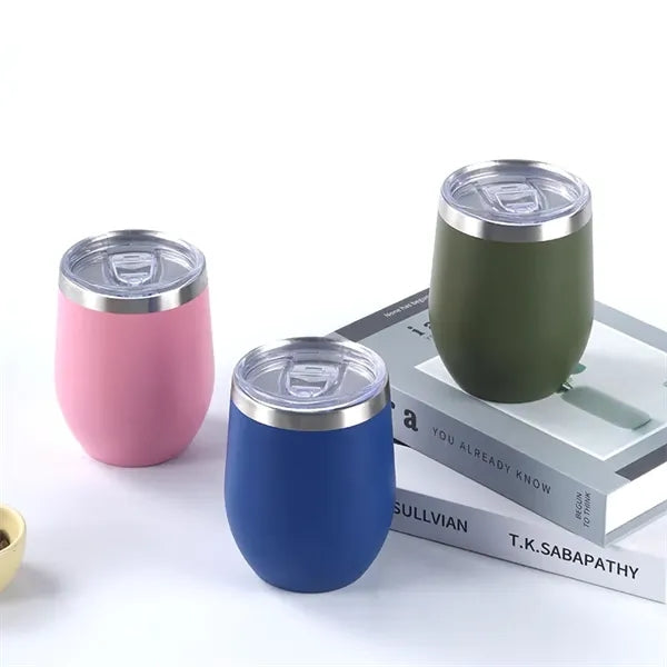 12 oz Powder Coated Stainless Steel Wine Tumbler