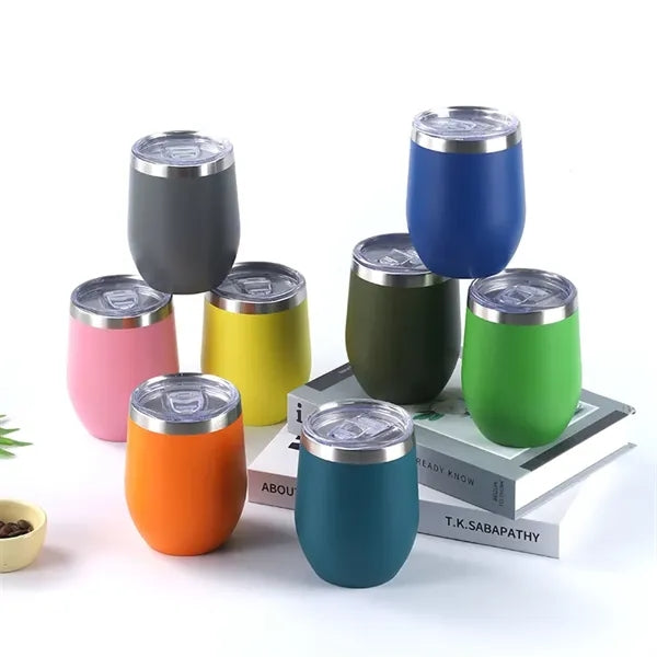 12 oz Powder Coated Stainless Steel Wine Tumbler