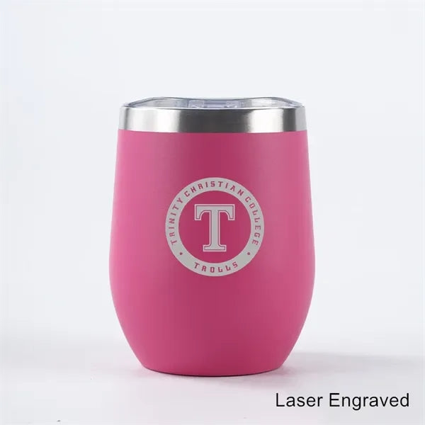12 oz Powder Coated Stainless Steel Wine Tumbler