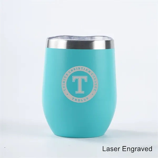 12 oz Powder Coated Stainless Steel Wine Tumbler
