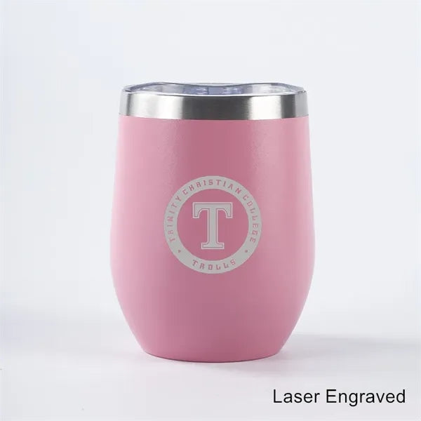 12 oz Powder Coated Stainless Steel Wine Tumbler