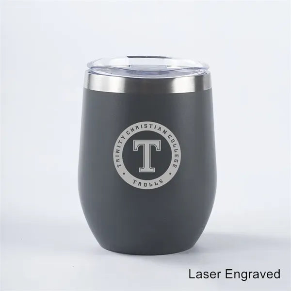 12 oz Powder Coated Stainless Steel Wine Tumbler