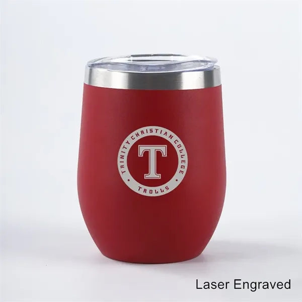 12 oz Powder Coated Stainless Steel Wine Tumbler