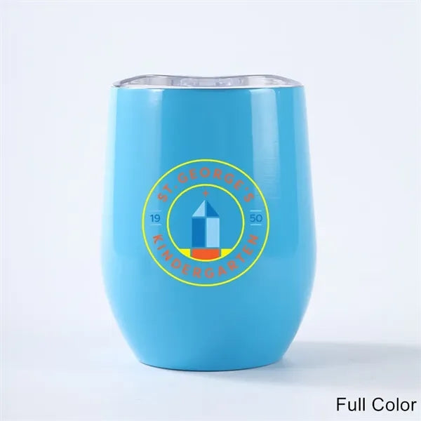 12 oz Egg Shaped Double Wall Stainless Steel Wine Tumbler