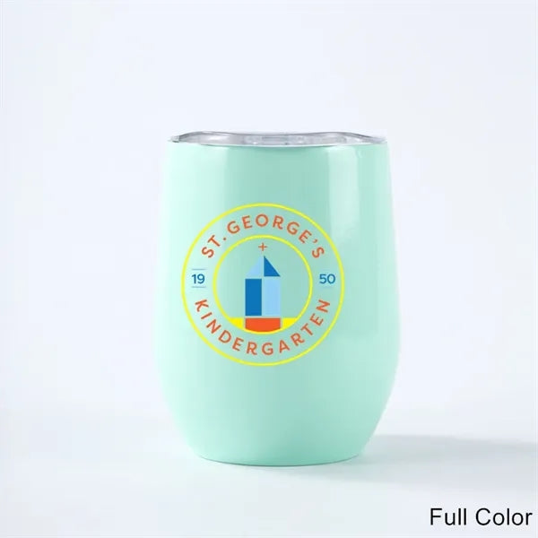 12 oz Egg Shaped Double Wall Stainless Steel Wine Tumbler