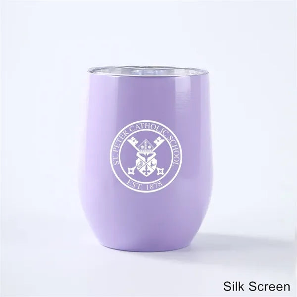 12 oz Egg Shaped Double Wall Stainless Steel Wine Tumbler
