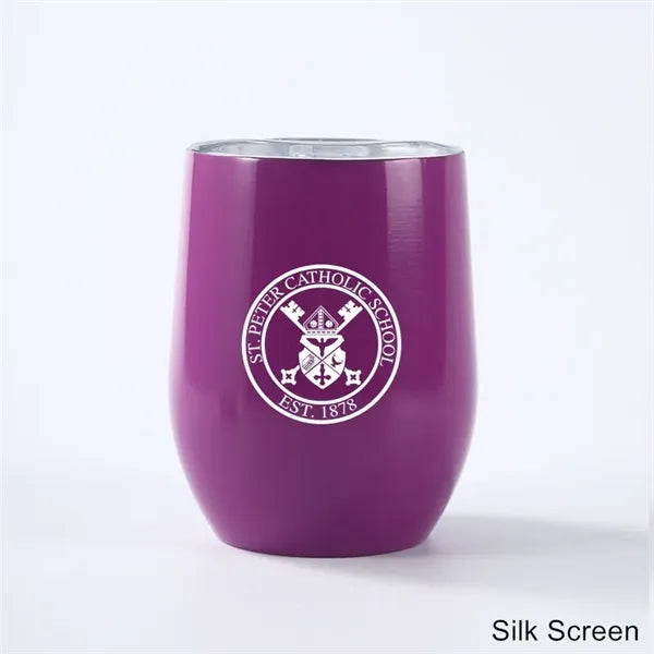 12 oz Egg Shaped Double Wall Stainless Steel Wine Tumbler