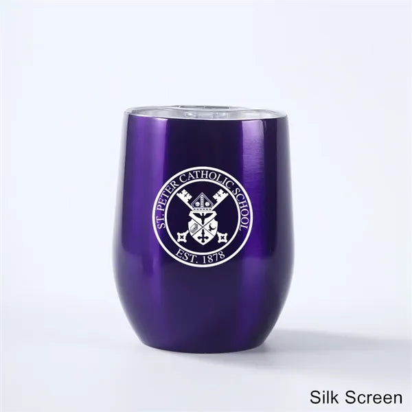12 oz Egg Shaped Double Wall Stainless Steel Wine Tumbler