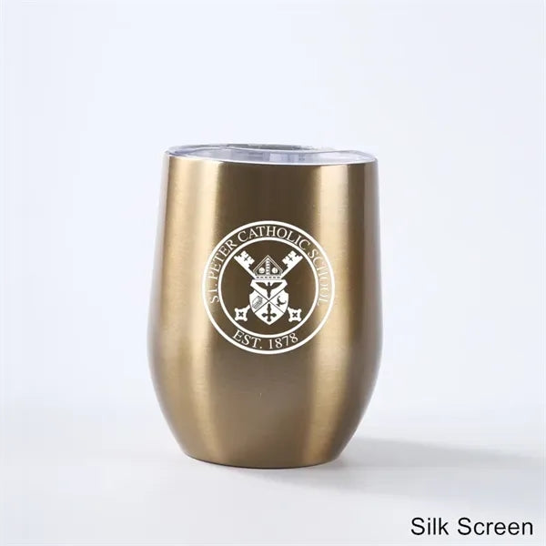 12 oz Egg Shaped Double Wall Stainless Steel Wine Tumbler