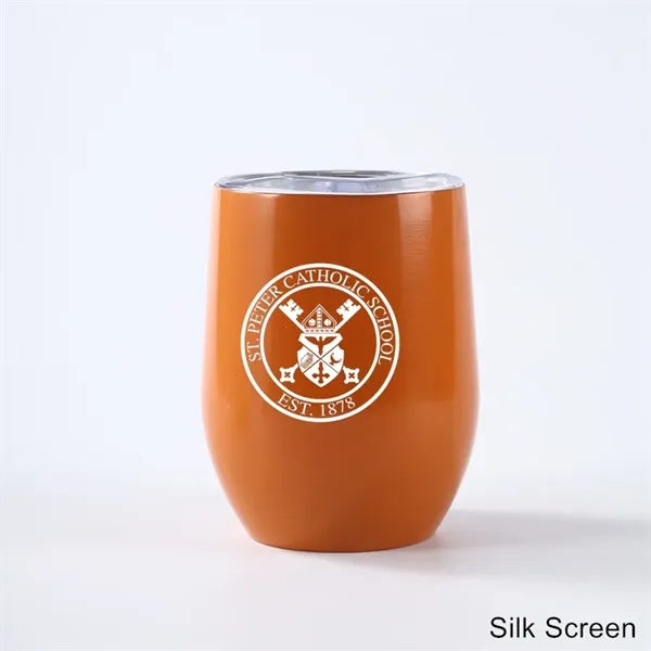 12 oz Egg Shaped Double Wall Stainless Steel Wine Tumbler