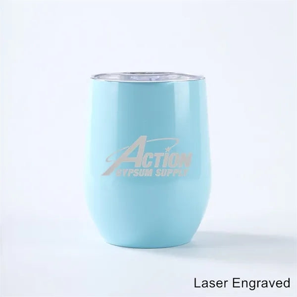 12 oz Egg Shaped Double Wall Stainless Steel Wine Tumbler