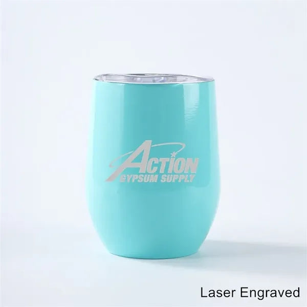 12 oz Egg Shaped Double Wall Stainless Steel Wine Tumbler