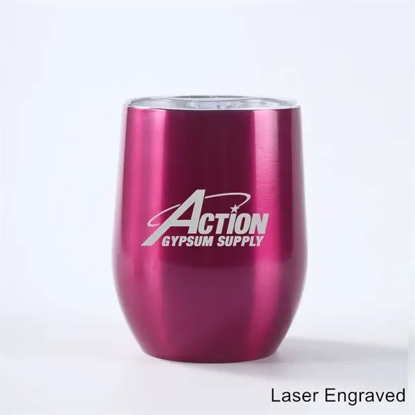 12 oz Egg Shaped Double Wall Stainless Steel Wine Tumbler