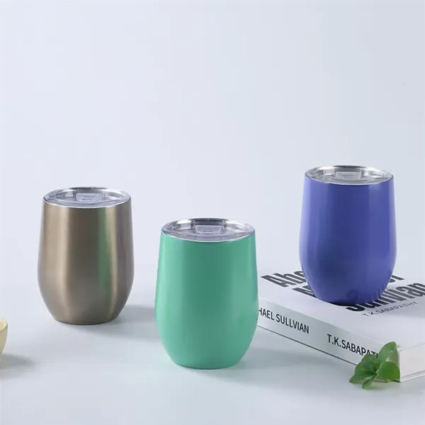12 oz Egg Shaped Double Wall Stainless Steel Wine Tumbler
