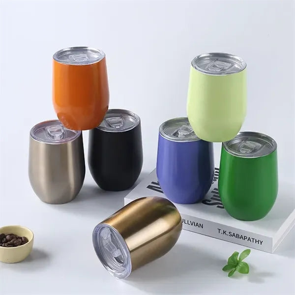 12 oz Egg Shaped Double Wall Stainless Steel Wine Tumbler
