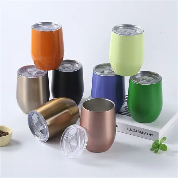 12 oz Egg Shaped Double Wall Stainless Steel Wine Tumbler