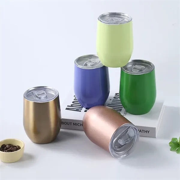 12 oz Egg Shaped Double Wall Stainless Steel Wine Tumbler