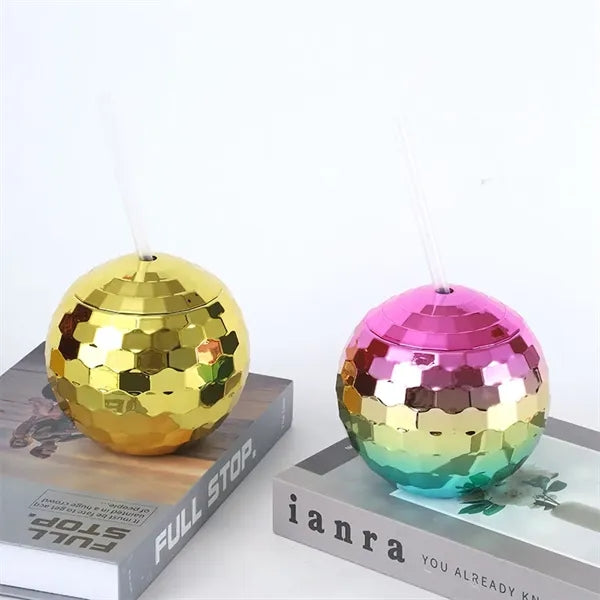 20 oz Retro Disco Ball Cocktail Cup with Lid and Straw