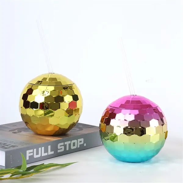20 oz Retro Disco Ball Cocktail Cup with Lid and Straw