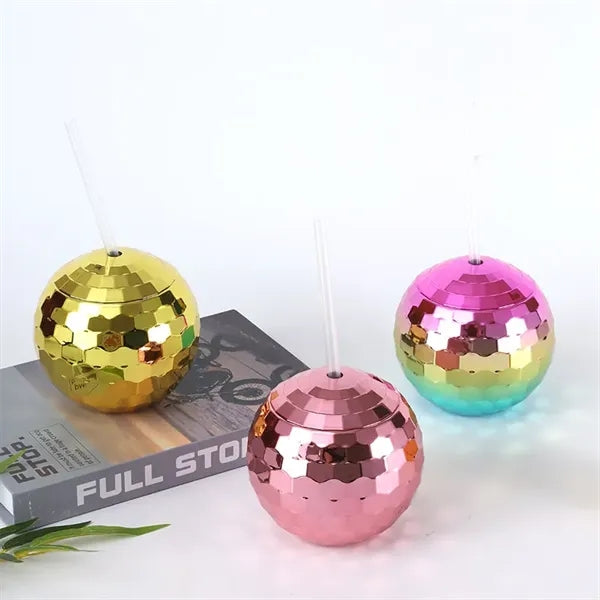 20 oz Retro Disco Ball Cocktail Cup with Lid and Straw