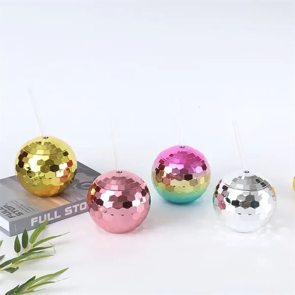 20 oz Retro Disco Ball Cocktail Cup with Lid and Straw