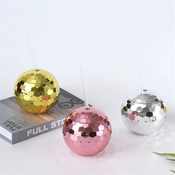 20 oz Retro Disco Ball Cocktail Cup with Lid and Straw