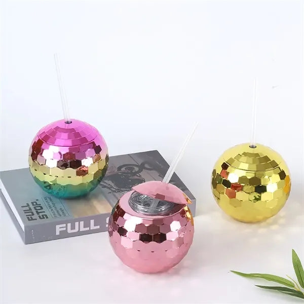 20 oz Retro Disco Ball Cocktail Cup with Lid and Straw