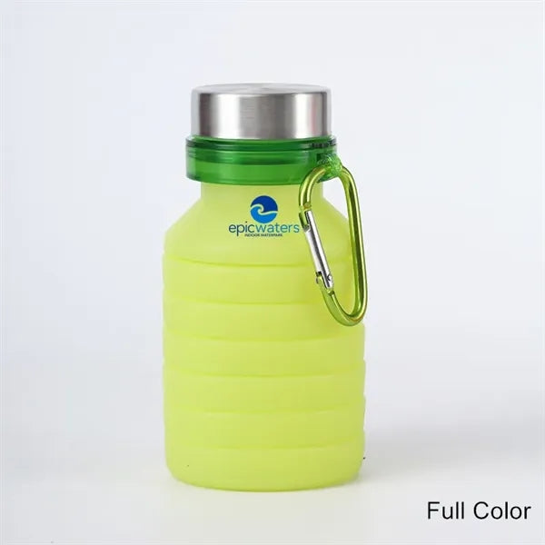 19 oz Silicone Collapsible Kids Sports Water Bottle