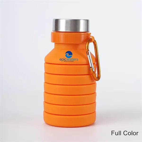 19 oz Silicone Collapsible Kids Sports Water Bottle