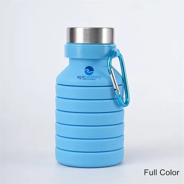 19 oz Silicone Collapsible Kids Sports Water Bottle