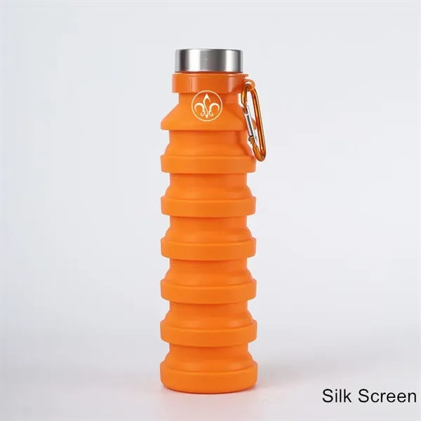 19 oz Silicone Collapsible Kids Sports Water Bottle