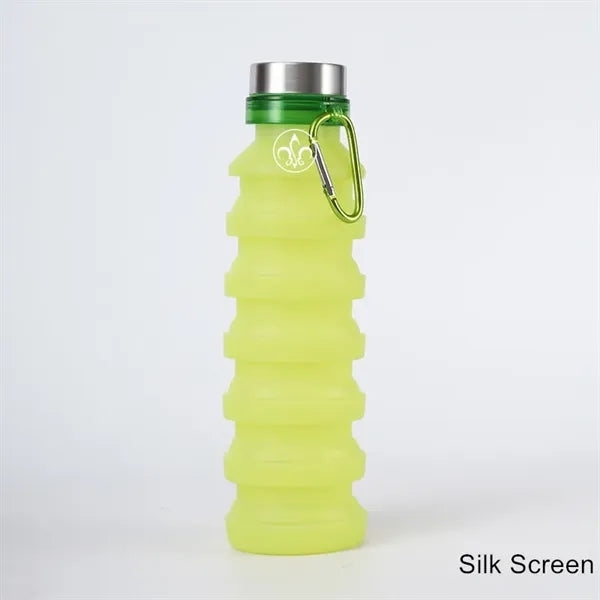 19 oz Silicone Collapsible Kids Sports Water Bottle