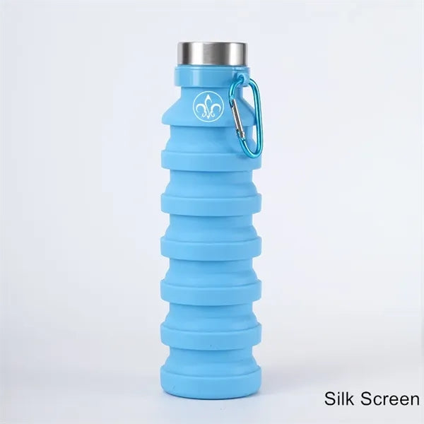 19 oz Silicone Collapsible Kids Sports Water Bottle