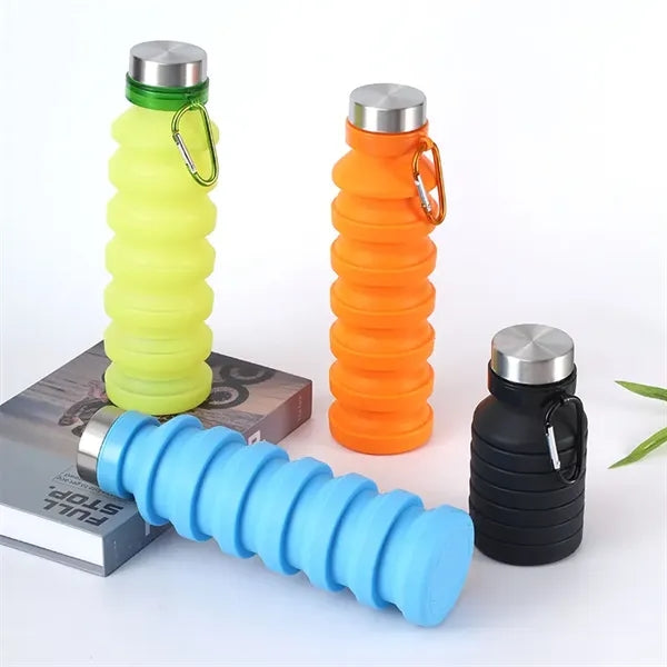 19 oz Silicone Collapsible Kids Sports Water Bottle
